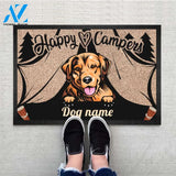 Personalized Happy camper 123 dog Doormat, Dog mat custom, Pawprints Doormat, dog doormat, camping doormat, happy camper dog, dog gift, dog mat, custom dog - Dog mat custom