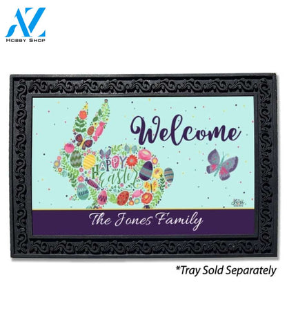 Personalized Happy Easter Bunny Welcome Doormat - 18" x 30"