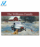 Personalized Happy Holiday Farm Truck Doormat - 18" x 30"