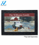 Personalized Happy Holiday Farm Truck Doormat - 18" x 30"