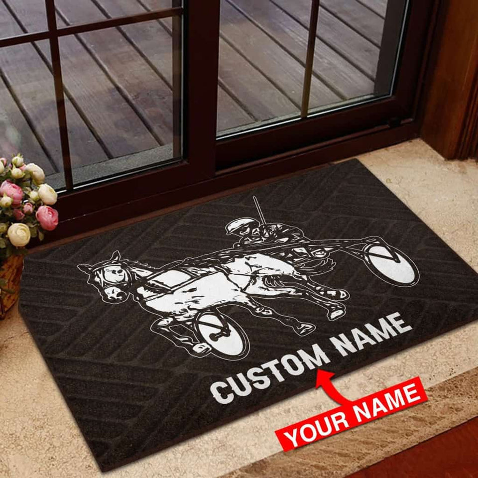 Personalized Harness Racing Custom Name Doormat Welcome Mat