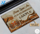 Personalized Here Lives An Old-Fashioned Couple Doormat