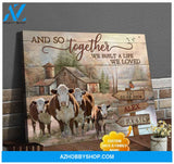 Personalized Hereford Together We Built A Life We Loved Farmhouse Canvas Wall Art Decor