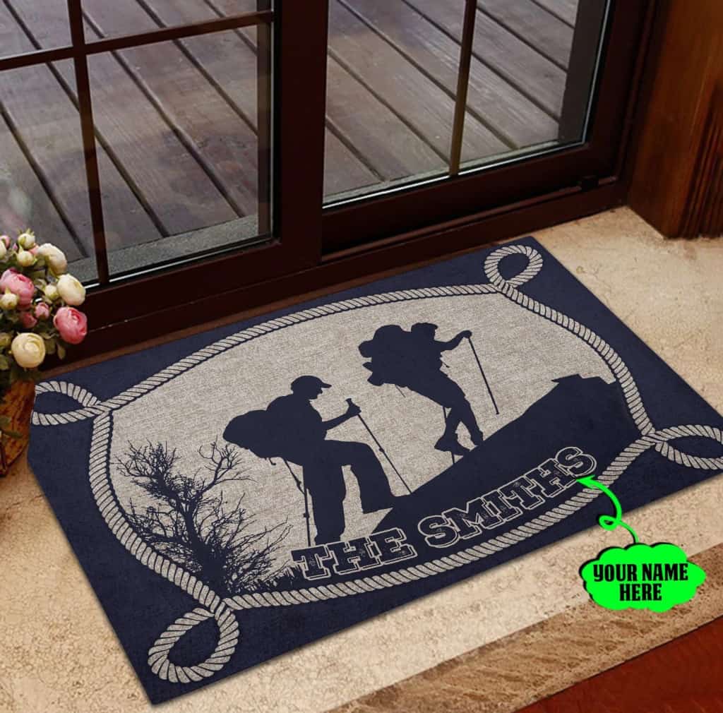 Personalized Hiking Custom Name Doormat Welcome Mat