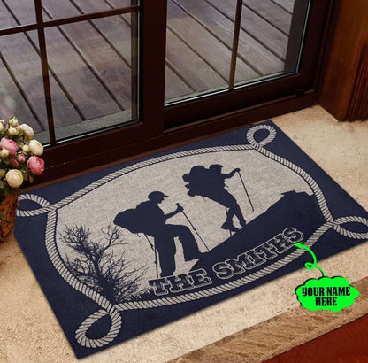 Personalized Hiking Custom Name Doormat Welcome Mat