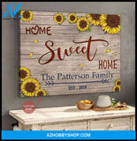 Personalized Home Sweet Home Name And Date Wall Art Canvas