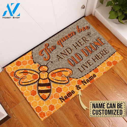 Personalized Honey Bee Queen And Drone | Welcome Mat | House Warming Gift