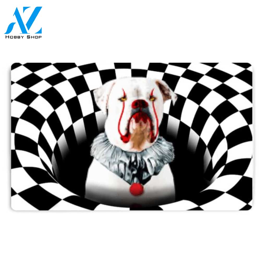 Personalized Horror Dog Halloween Gift Clown Dog Doormat