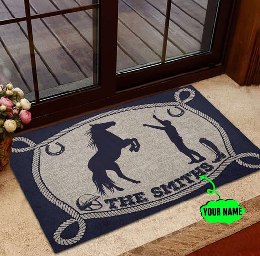 Personalized Horse Training Custom Name Doormat Welcome Mat