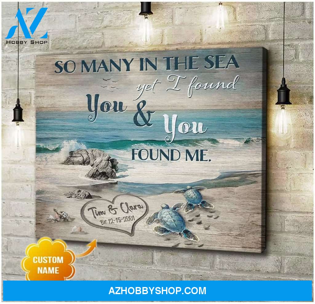Personalized I Found You And You Found Me Turtle Name Wall Art Canvas