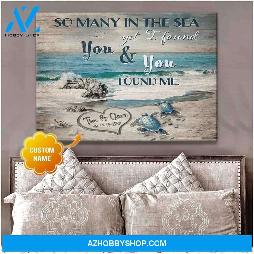Personalized I Found You And You Found Me Turtle Name Wall Art Canvas