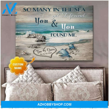Personalized I Found You And You Found Me Turtle Name Wall Art Canvas