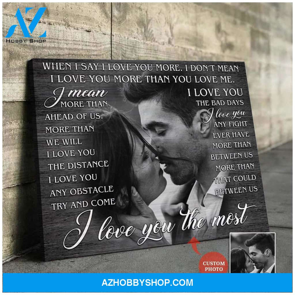 Personalized I Love You The Most Wedding Photo Wall Art Canvas
