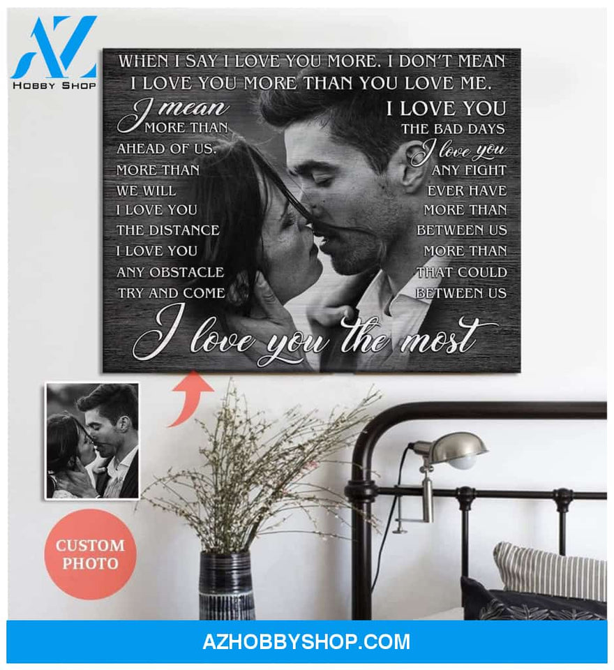 Personalized I Love You The Most Wedding Photo Wall Art Canvas