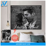 Personalized I Love You The Most Wedding Photo Wall Art Canvas