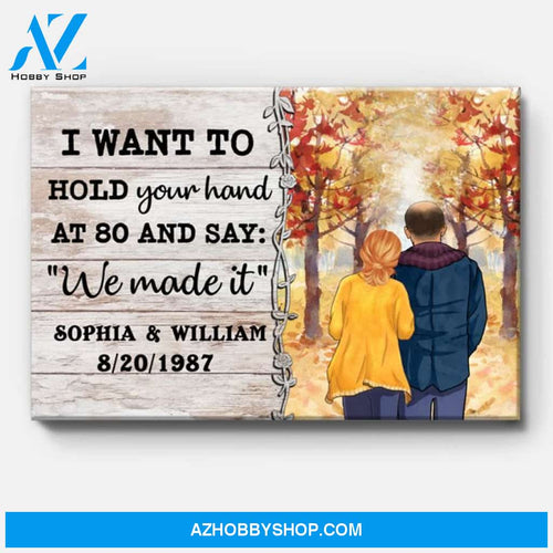 Personalized I Want To Hold Your Hand Canvas, Autumn Fall, Premium Canvas Wall Art