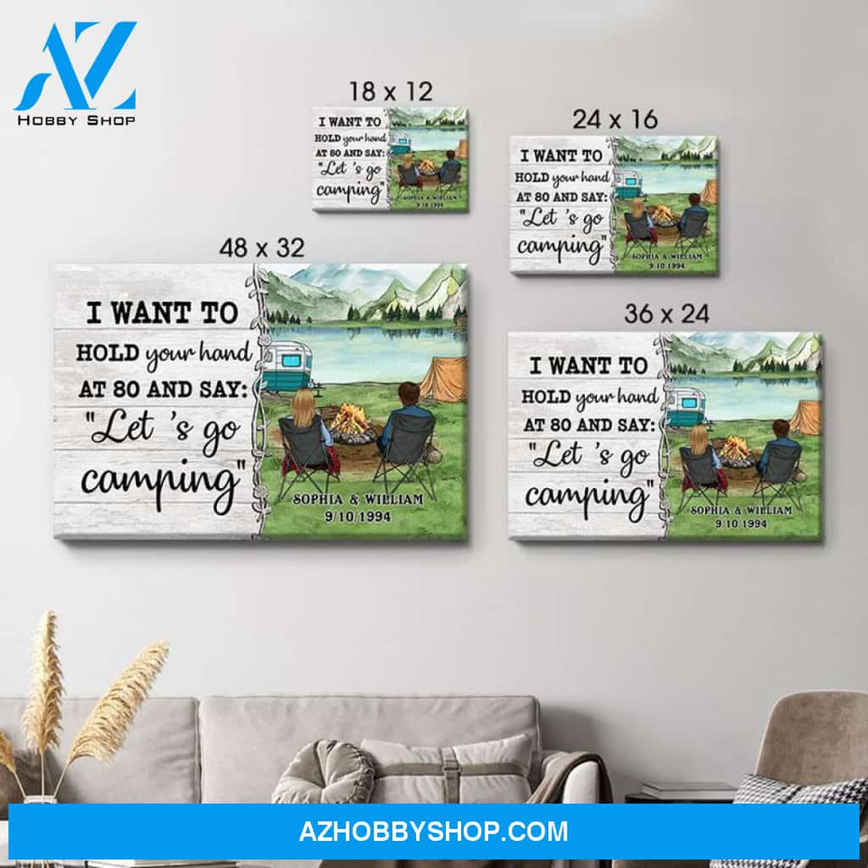Personalized I Want To Hold Your Hand Canvas, Camping, Premium Canvas Wall Art