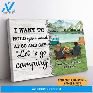 Personalized I Want To Hold Your Hand Canvas, Camping, Premium Canvas Wall Art