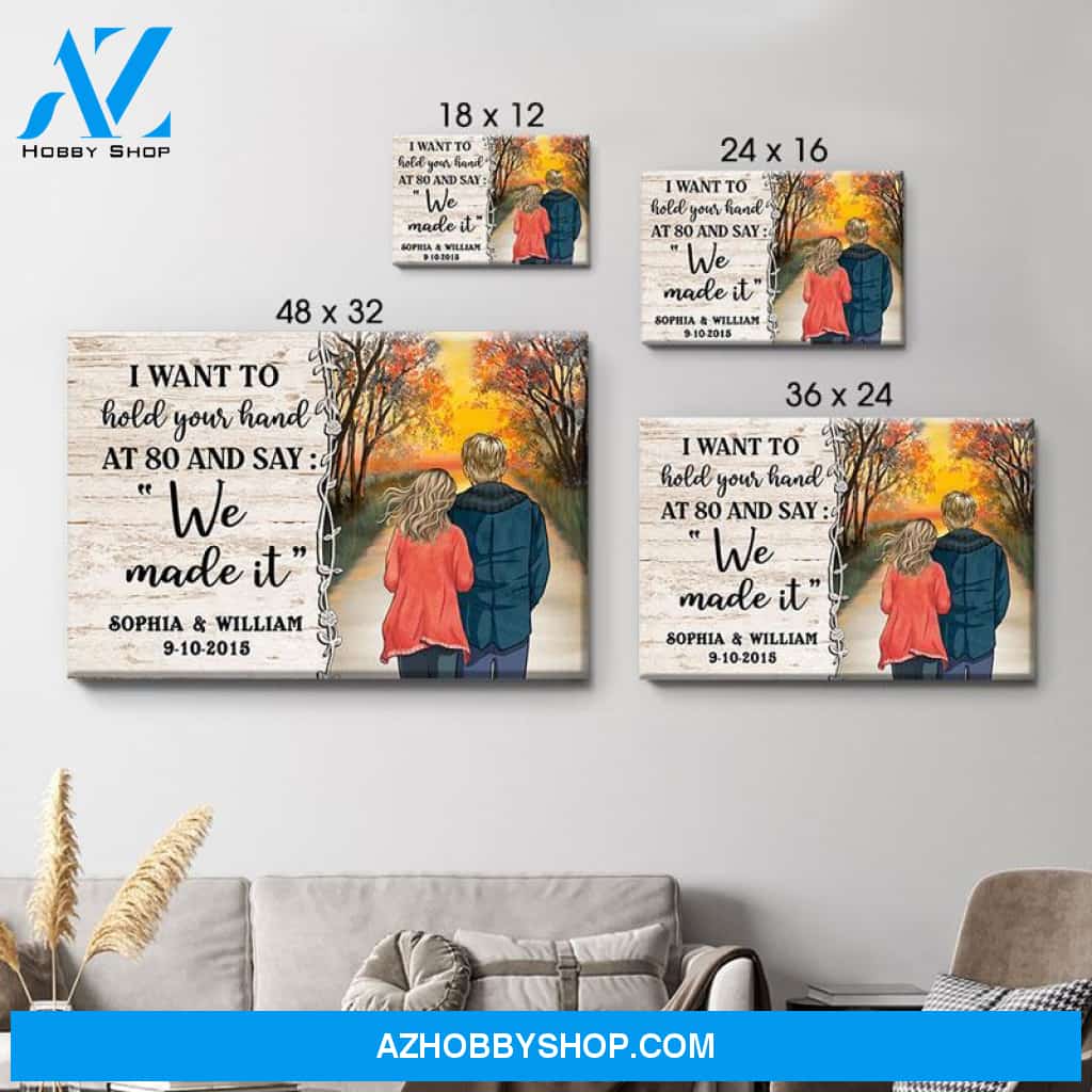 Personalized I Want To Hold Your Hand Canvas, Sunset, Premium Canvas Wall Art