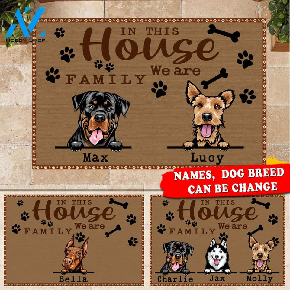 Personalized In This House We Are Family Doormat HTT-DXT001 | Welcome Mat | House Warming Gift