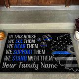 Personalized In This House We're Family Custom Name Doormat Welcome Mat