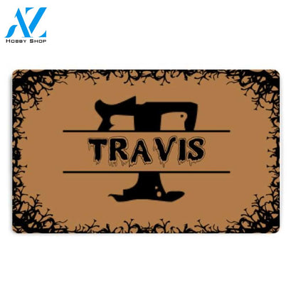 Personalized Initial Name Doormat, Monogram Doormat, Halloween Doormat