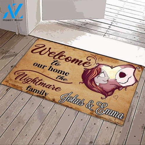 Personalized Jack And Sally Doormat Garden Flag