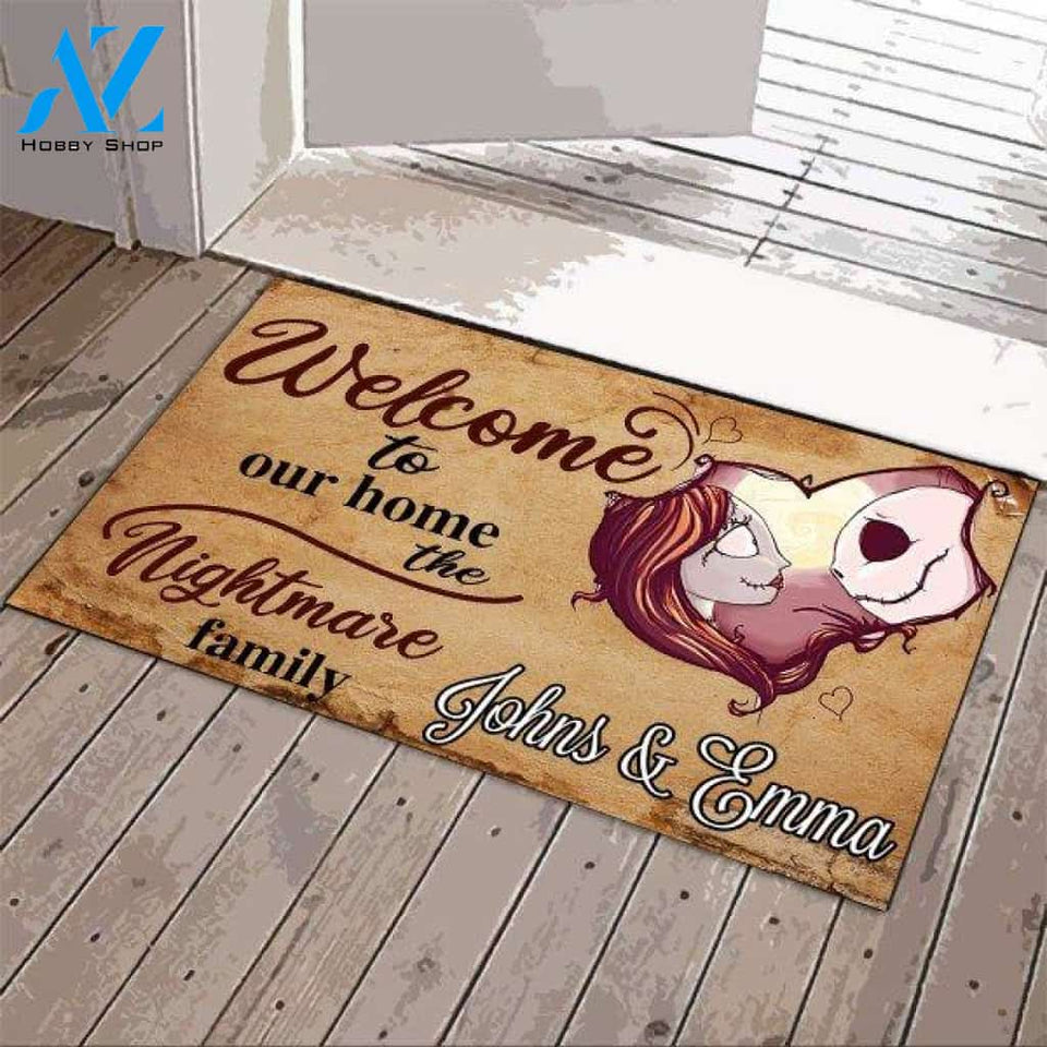 Personalized Jack And Sally Doormat Garden Flag