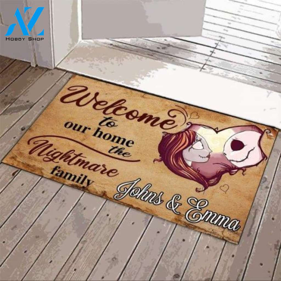 Personalized Jack And Sally Doormat Garden Flag