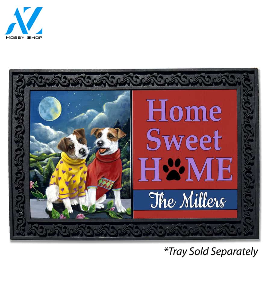 Personalized Jack Russell Terrier Moon Phase Doormat - 18" x 30"