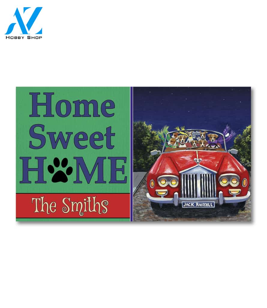 Personalized Jack Russell Terrier Night Rider Doormat - 18" x 30"