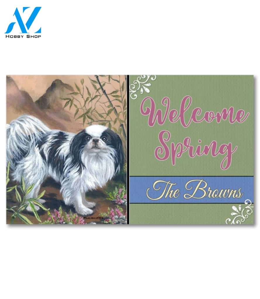 Personalized Japanese Chin Bamboo Doormat - 18" x 30"