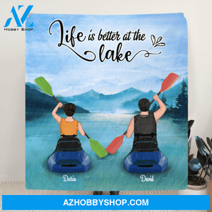 Personalized Kayak Quilt Blanket - Couple - Gift For Couple - Life Is Better At The Lake - FKUJGV