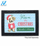 Personalized Kiss Me Christmas Dachshund Doormat - 18" x 30"