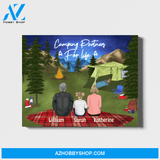 Personalized Landscape Canvas, Camping Family, Custom Gift for Camping Lovers