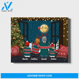 Personalized Landscape Canvas, Couple and Kids, Custom Gift for Christmas