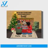 Personalized Landscape Canvas, Father and Daughters, Custom Gift for Christmas