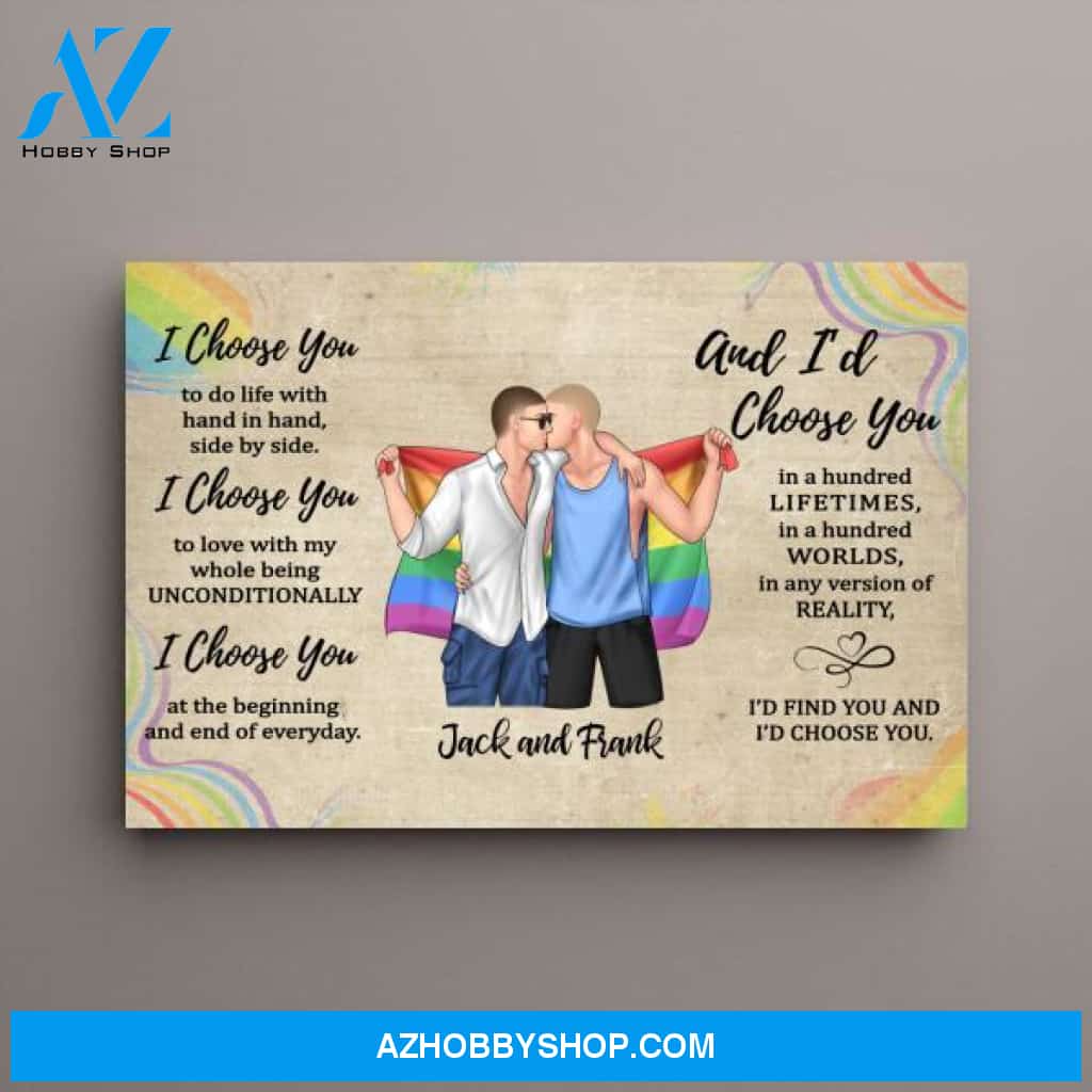 Personalized Landscape Canvas, Gift for Him, Gift for Her, Gift for LGBT Couples
