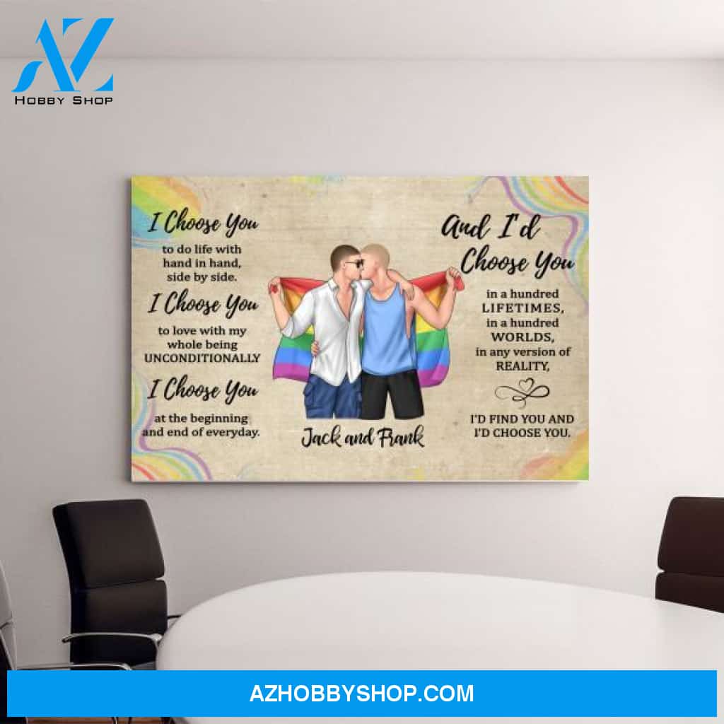 Personalized Landscape Canvas, Gift for Him, Gift for Her, Gift for LGBT Couples