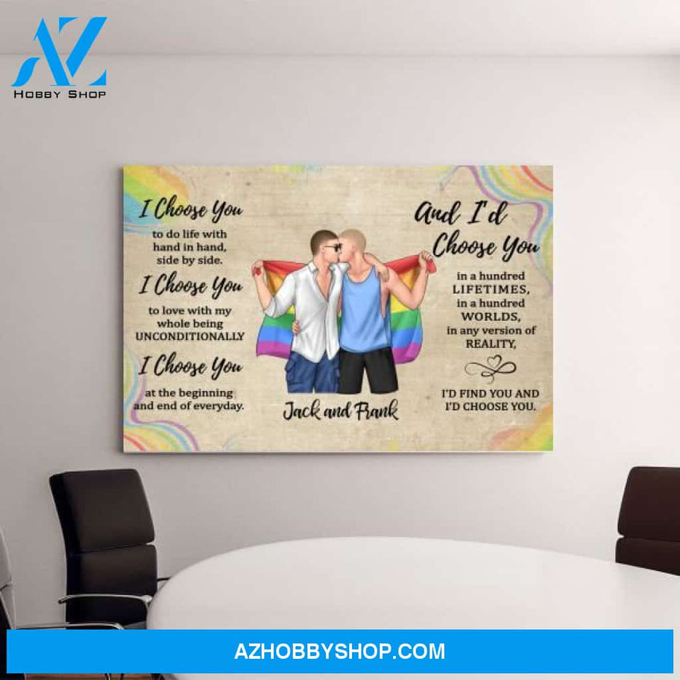 Personalized Landscape Canvas, Gift for Him, Gift for Her, Gift for LGBT Couples