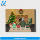 Personalized Landscape Canvas, Grandfather and Kids, Custom Gift for Christmas
