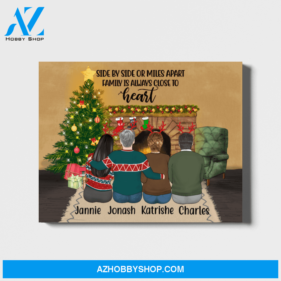 Personalized Landscape Canvas, Grandparent, Couple and Kids, Custom Gift for Christmas