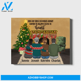 Personalized Landscape Canvas, Grandparent, Couple and Kids, Custom Gift for Christmas