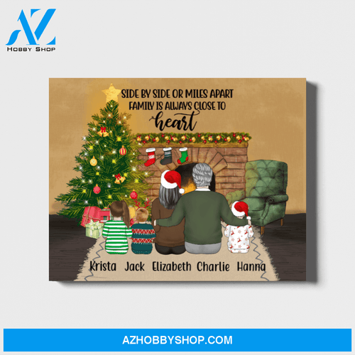 Personalized Landscape Canvas, Grandparents and Kids, Custom Gift for Christmas