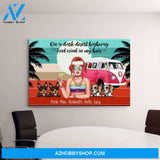 Personalized Landscape Canvas, Hippie Girl with Dogs, Custom Gift for Dog and Hippie Lovers