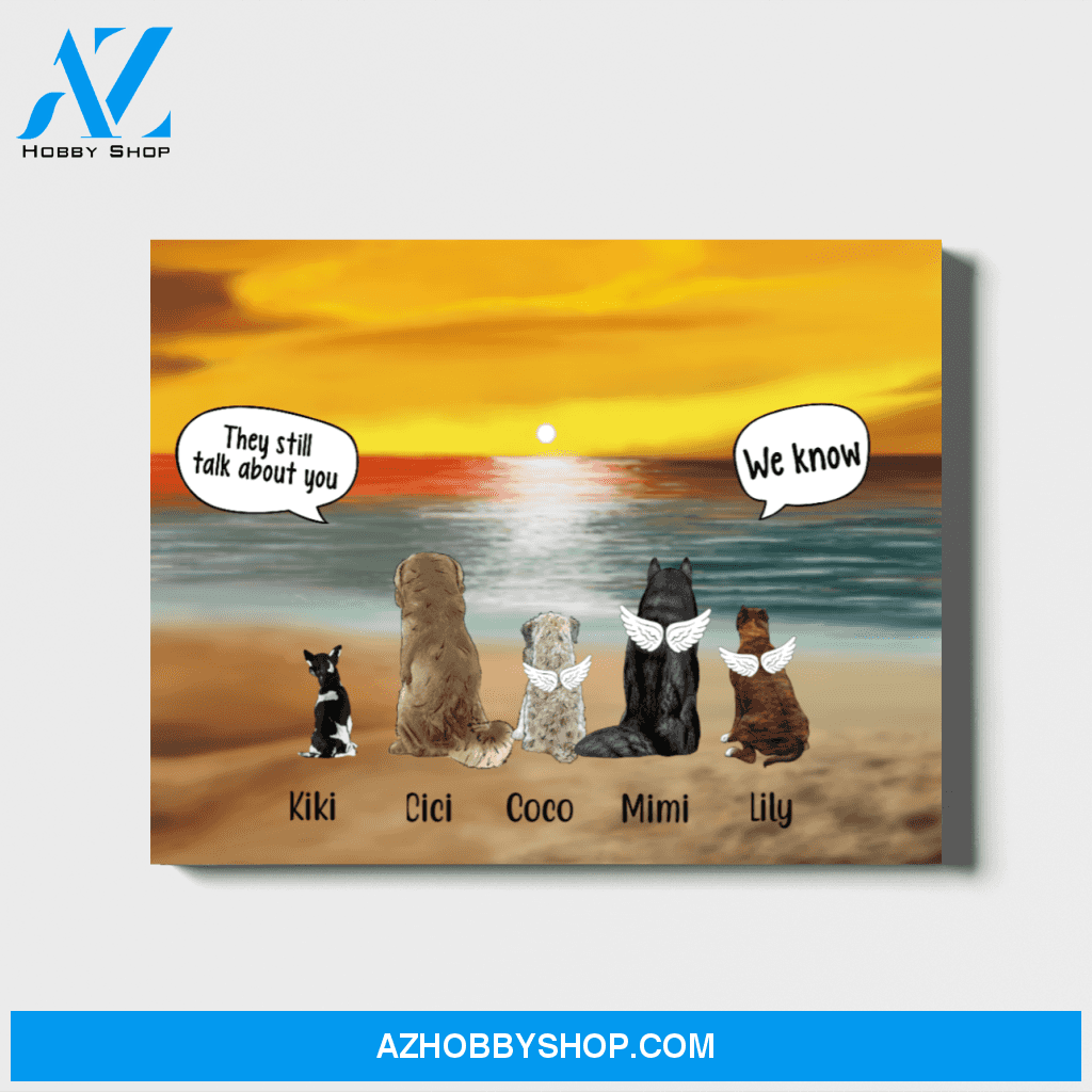 Personalized Landscape Canvas, Memorial Dogs in Conversation Gift for Dogs Lovers