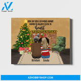 Personalized Landscape Canvas, Mother and Daughters, Custom Gift for Christmas