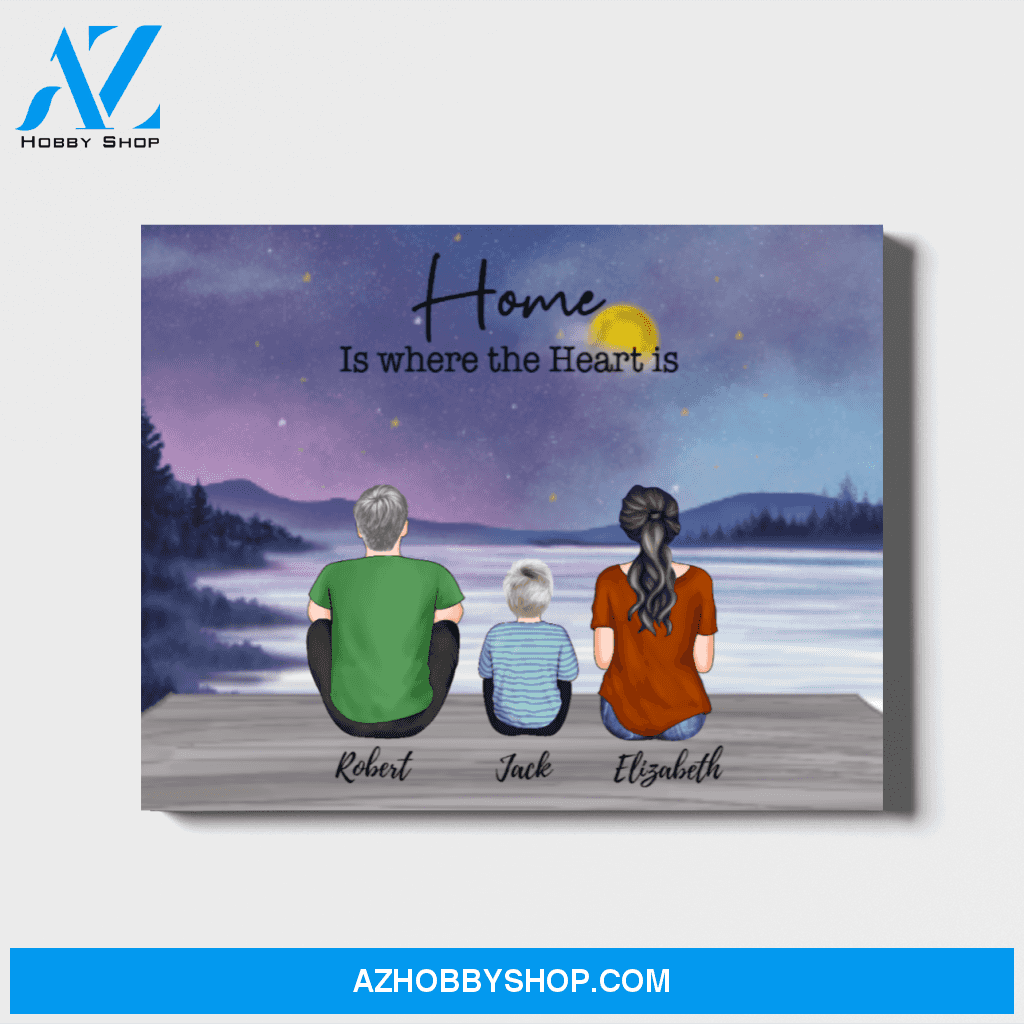 Personalized Landscape Canvas, Mother Father and Kids Custom Family Gift
