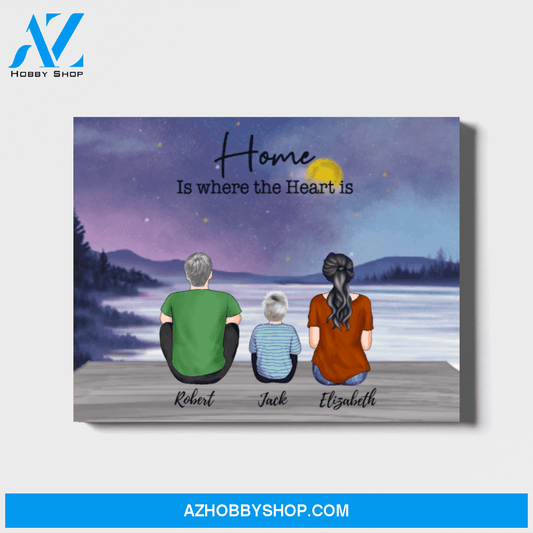 Personalized Landscape Canvas, Mother Father and Kids Custom Family Gift