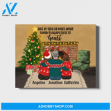 Personalized Landscape Canvas, Parents and Daughters with Text, Custom Gift for Christmas